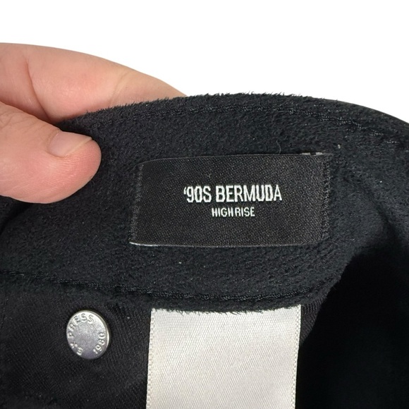 NWOT Express Super High Waisted Faux Leather 90s Bermuda Shorts Black Size 2 - Picture 9 of 14